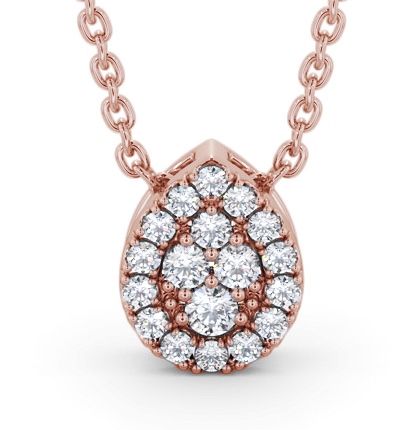 Pear Design Round Diamond Cluster Pendant 18K Rose Gold PNT191_RG_THUMB2 