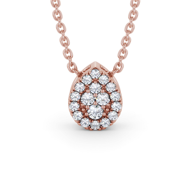 Pear Design Diamond Pendant 18K Rose Gold - Karya PNT191_RG_UP
