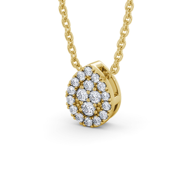 Pear Design Diamond Pendant 9K Yellow Gold - Karya PNT191_YG_SIDE