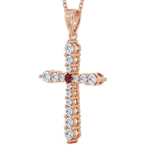 Cross Ruby and Diamond 0.97ct Pendant 9K Rose Gold PNT1GEM_RG_RU_THUMB1