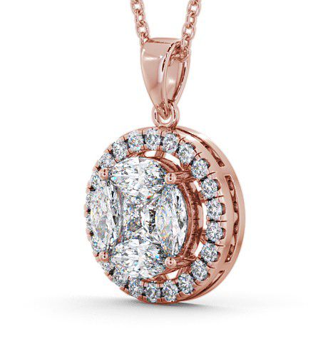 Halo Diamond Illusion Design Pendant 18K Rose Gold PNT20_RG_THUMB1 