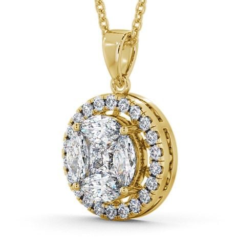 Halo Diamond Illusion Design Pendant 9K Yellow Gold PNT20_YG_THUMB1 