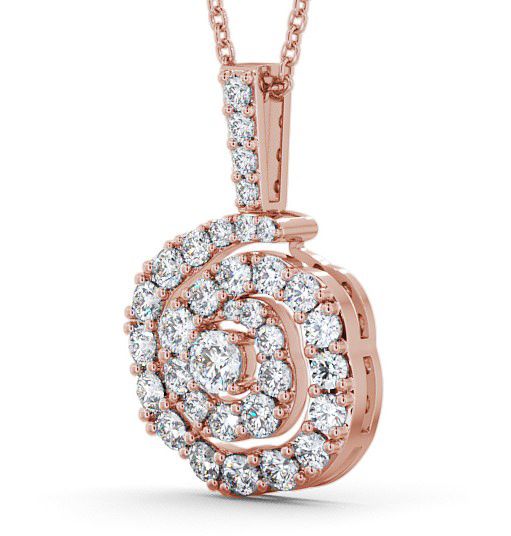 Cluster Round Diamond Swirling Design Pendant 9K Rose Gold PNT21_RG_THUMB1