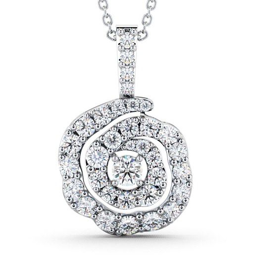 Kiskin Cluster Pendant Round Diamond Wrap Design PNT21_WG_THUMB2 