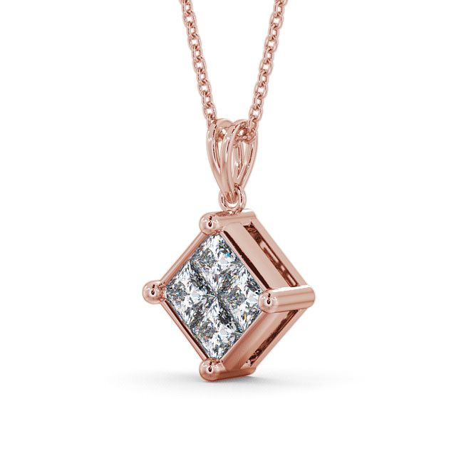 Cluster Princess Diamond Pendant 9K Rose Gold - Cheadle