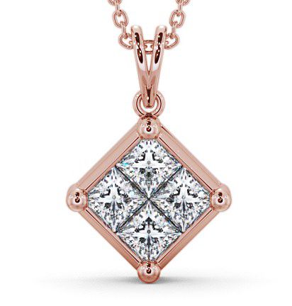  Cluster Princess Diamond Pendant 9K Rose Gold - Cheadle PNT22_RG_THUMB2 