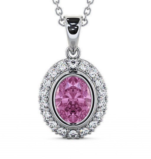  Halo Pink Sapphire and Diamond 1.82ct Pendant 18K White Gold - Cleigh PNT23GEM_WG_PS_THUMB2 