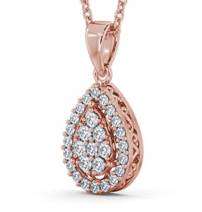 Cluster Round Diamond Pear Design Pendant 18K Rose Gold PNT24_RG_THUMB1