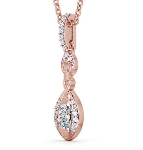 Drop Oval Diamond 0.48ct Pendant 18K Rose Gold PNT25_RG_THUMB1