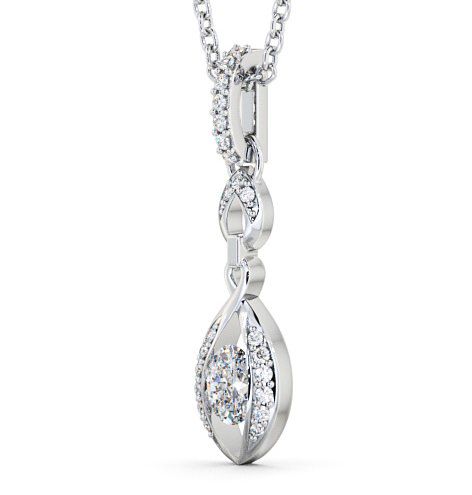 Drop Oval Diamond 0.48ct Pendant 18K White Gold PNT25_WG_THUMB1 