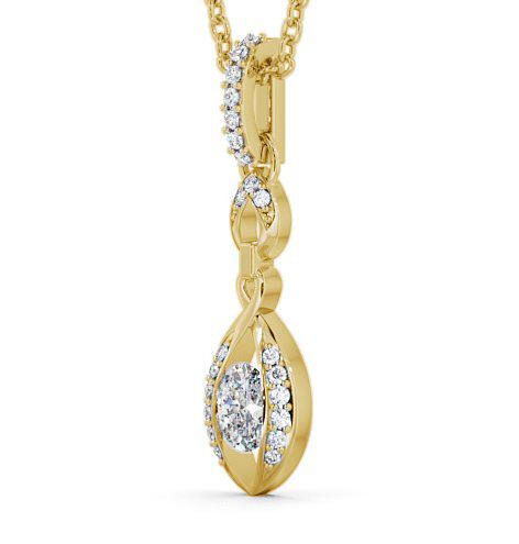 Drop Oval Diamond 0.48ct Pendant 9K Yellow Gold PNT25_YG_THUMB1 