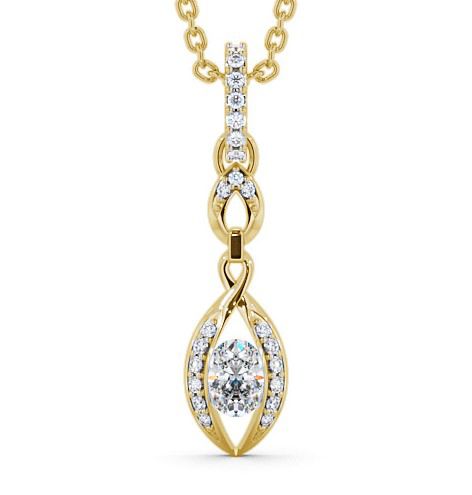 Ingoe Drop Pendant Oval Diamond 0.48ct PNT25_YG_THUMB2 