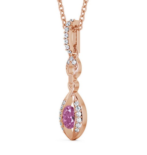 Drop Style Pink Sapphire and Diamond 0.69ct Pendant 18K Rose Gold - Ingoe PNT25GEM_RG_PS_THUMB1 