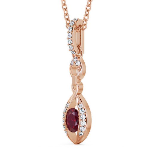 Drop Style Ruby and Diamond 0.69ct Pendant 18K Rose Gold PNT25GEM_RG_RU_THUMB1 