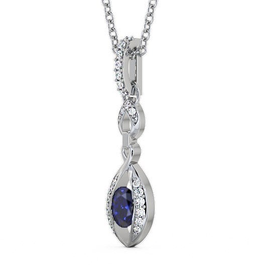 Drop Style Blue Sapphire and Diamond 0.69ct Pendant 18K White Gold PNT25GEM_WG_BS_THUMB1