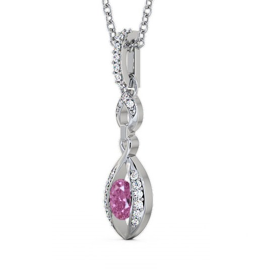 Drop Style Pink Sapphire and Diamond 0.69ct Pendant 18K White Gold PNT25GEM_WG_PS_THUMB1 