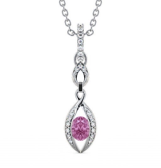  Drop Style Pink Sapphire and Diamond 0.69ct Pendant 18K White Gold - Ingoe PNT25GEM_WG_PS_THUMB2 