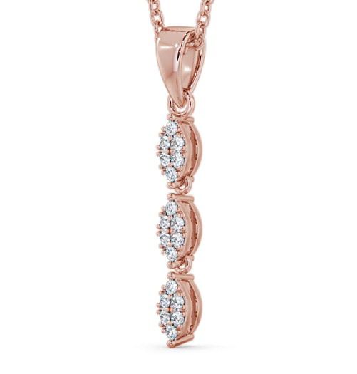 Drop Round Diamond Cluster Pendant 18K Rose Gold PNT26_RG_THUMB1 