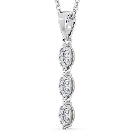 Drop Round Diamond Cluster Pendant 18K White Gold PNT26_WG_THUMB1 