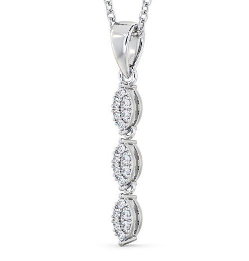 Drop Round Diamond Cluster Pendant 18K White Gold PNT26_WG_THUMB1