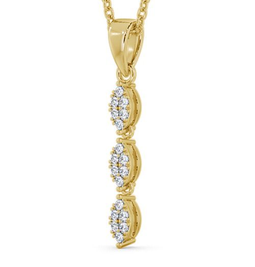 Drop Round Diamond Cluster Pendant 18K Yellow Gold PNT26_YG_THUMB1