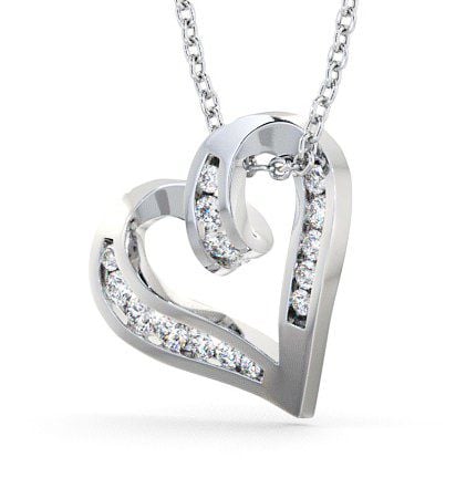 Heart Shaped Diamond 0.37ct Pendant 9K White Gold PNT27_WG_THUMB1