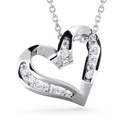  Heart Shaped Diamond 0.37ct Pendant 18K White Gold - Dalfali PNT27_WG_THUMB2 