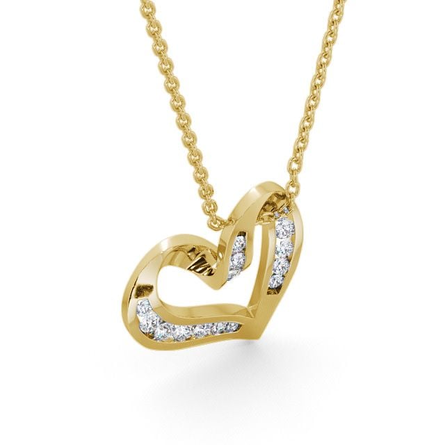 Heart Shaped Diamond 0.37ct Pendant 18K Yellow Gold - Dalfali PNT27_YG_FLAT