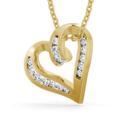 Heart Shaped Diamond 0.37ct Pendant 9K Yellow Gold PNT27_YG_THUMB1 