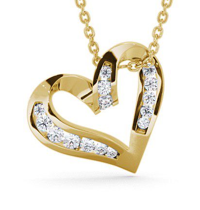  Heart Shaped Diamond 0.37ct Pendant 9K Yellow Gold - Dalfali PNT27_YG_THUMB2 