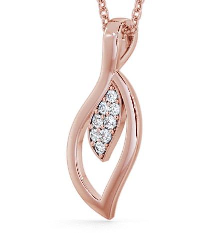 Leaf Shaped Round Diamond Pendant 18K Rose Gold PNT28_RG_THUMB1