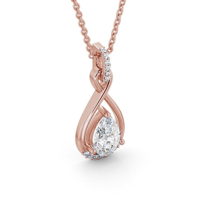 Drop Pear Diamond Pendant 18K Rose Gold - Anmer PNT29_RG_FLAT