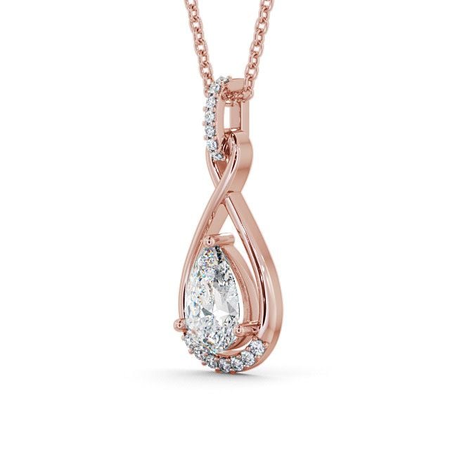 Drop Pear Diamond Pendant 18K Rose Gold - Anmer PNT29_RG_SIDE
