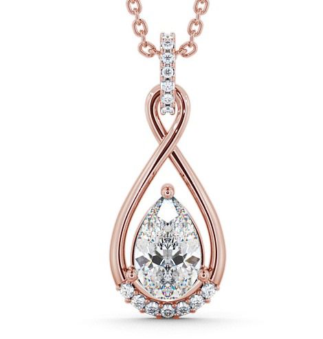  Drop Pear Diamond Pendant 9K Rose Gold - Anmer PNT29_RG_THUMB2 