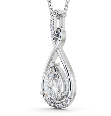 Drop Pear Diamond Pendant 18K White Gold PNT29_WG_THUMB1 