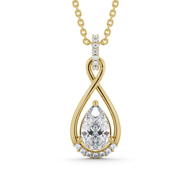 Drop Pear Diamond Pendant 9K Yellow Gold - Anmer PNT29_YG_UP