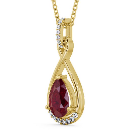 Drop Style Ruby and Diamond 1.95ct Pendant 18K Yellow Gold PNT29GEM_YG_RU_THUMB1