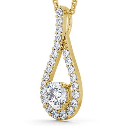 Drop Round Diamond Pendant 9K Yellow Gold PNT2_YG_THUMB1