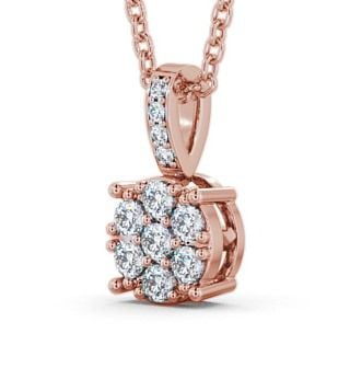 Cluster Round Diamond Pendant 9K Rose Gold PNT32_RG_THUMB1