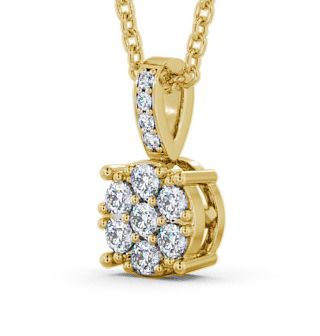 Cluster Round Diamond Pendant 18K Yellow Gold PNT32_YG_THUMB1 