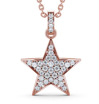  Star Shaped Diamond 0.42ct Pendant 18K Rose Gold - Mayfair PNT33_RG_THUMB2 