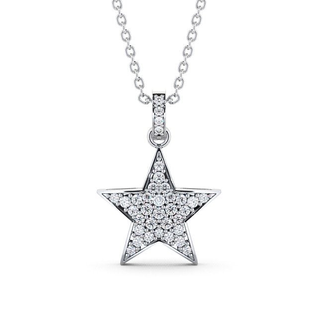 Star Shaped Diamond 0.42ct Pendant 18K White Gold - Mayfair PNT33_WG_UP