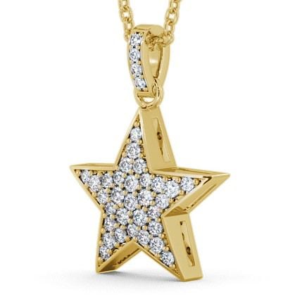 Star Shaped Diamond 0.42ct Cluster Pendant 9K Yellow Gold PNT33_YG_THUMB1 