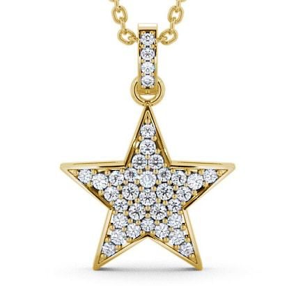  Star Shaped Diamond 0.42ct Pendant 9K Yellow Gold - Mayfair PNT33_YG_THUMB2 