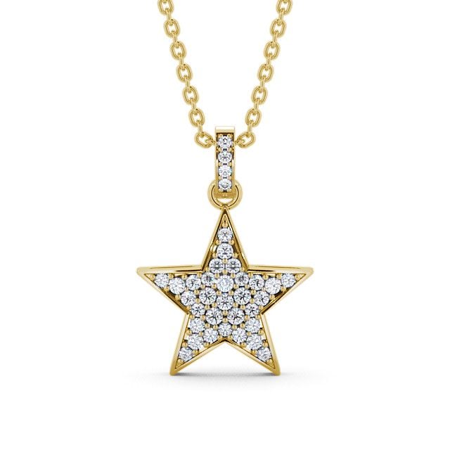 Star Shaped Diamond 0.42ct Pendant 18K Yellow Gold - Mayfair PNT33_YG_UP