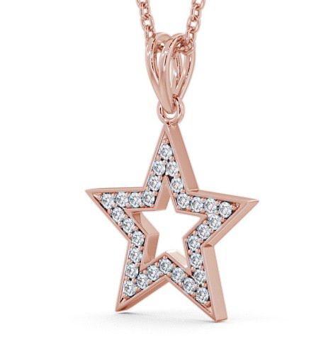 Star Shaped Diamond Pave Channel Set Pendant 18K Rose Gold PNT34_RG_THUMB1