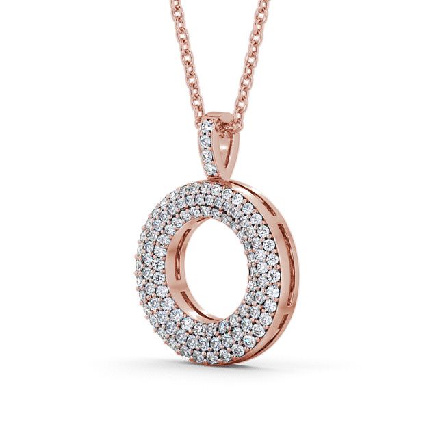 Circle Diamond 0.60ct Pendant 9K Rose Gold - Sarclet PNT35_RG_SIDE