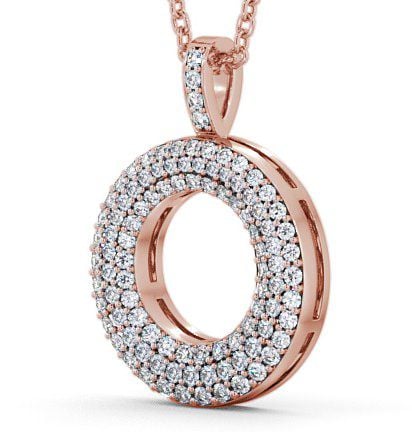 Circle Diamond 0.60ct Cluster Pendant 9K Rose Gold PNT35_RG_THUMB1 