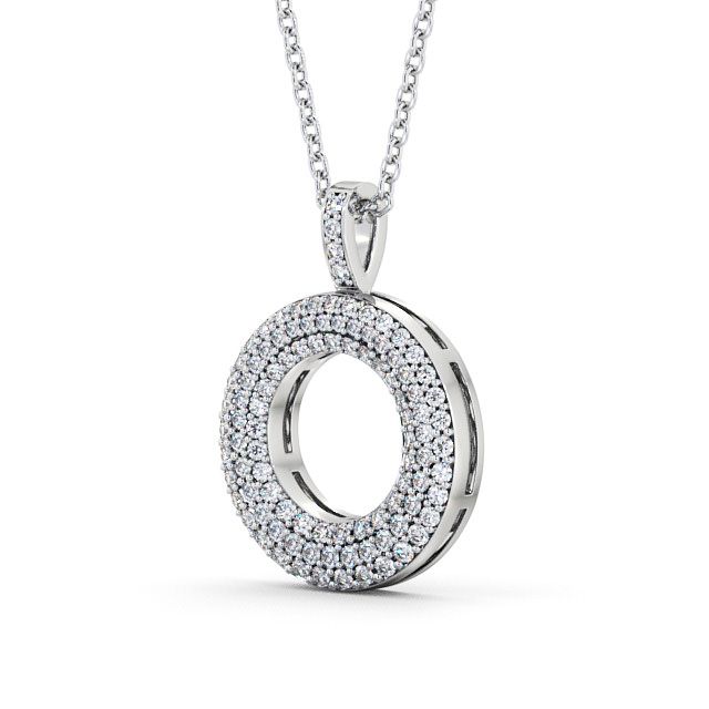 Circle Diamond 0.60ct Pendant 18K White Gold - Sarclet