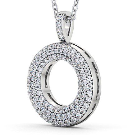 Circle Diamond 0.60ct Cluster Pendant 18K White Gold PNT35_WG_THUMB1 